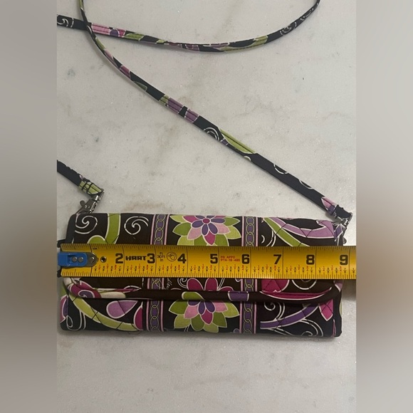Vera Bradley Retired Purple Punch Tri-Fold Crossbody Wallet 2009 Pattern - Picture 5 of 7
